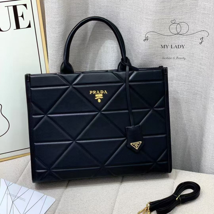 PRADA Large Triangle Quilted Leather