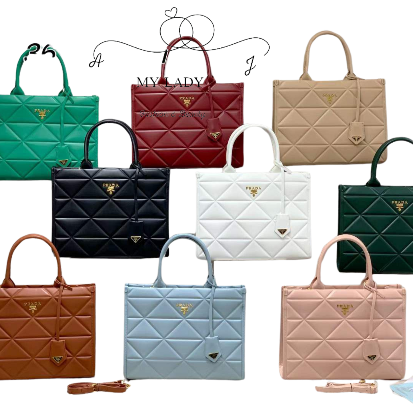 PRADA Large Triangle Quilted Leather