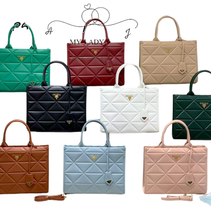 PRADA Large Triangle Quilted Leather