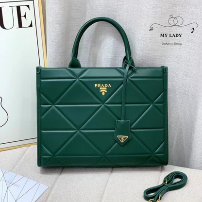 PRADA Large Triangle Quilted Leather
