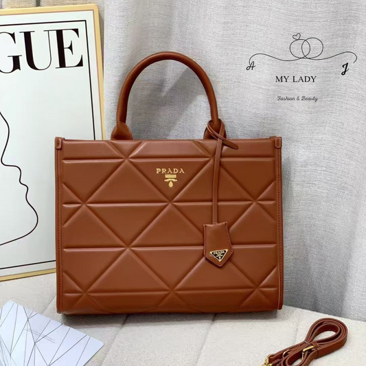 PRADA Large Triangle Quilted Leather